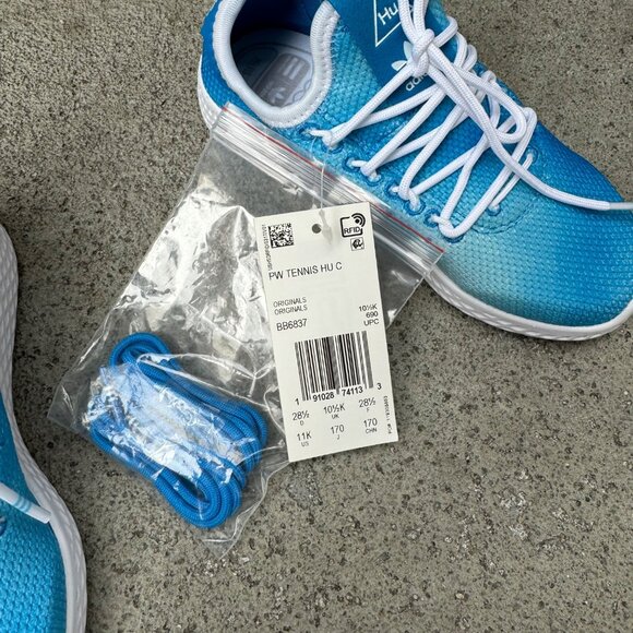 ADIDAS Pharrell Williams HU Tennis Sneakers Kids 11 Blue PW Unisex Running Shoes - Picture 9 of 12
